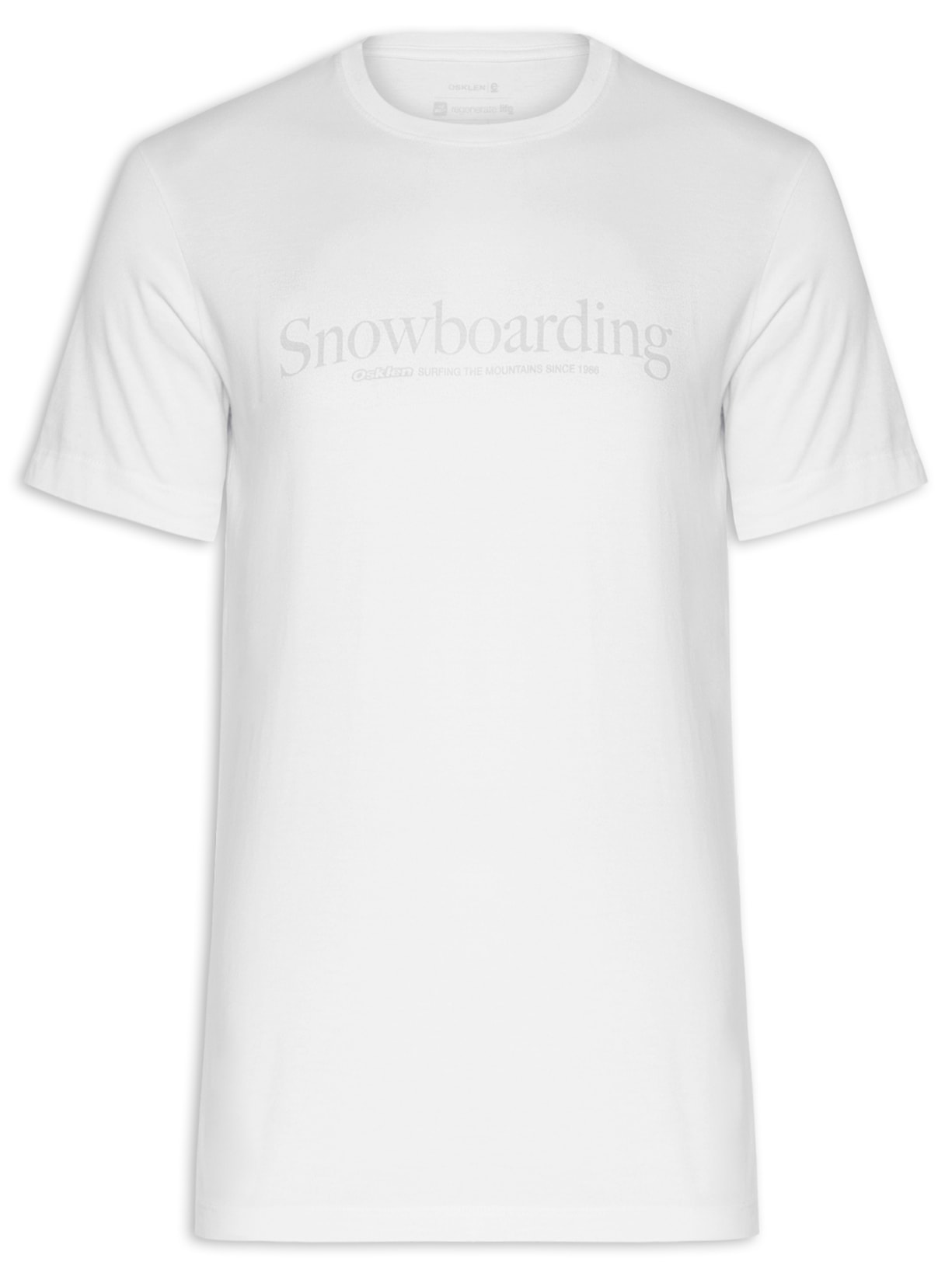 Camiseta Masculina Manga Curta Vintage Gola Careca Snowboarding Type - Branco