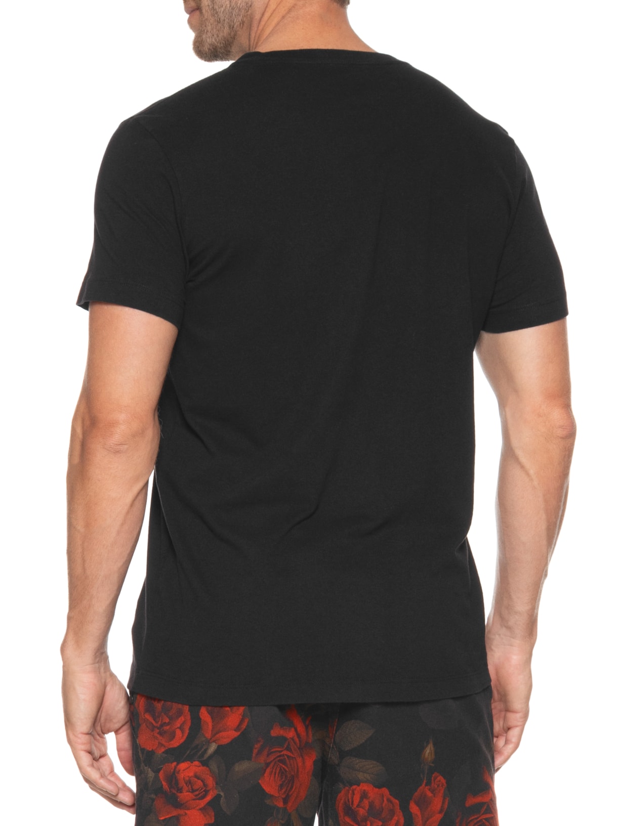 Camiseta Masculina Manga Curta Vintage Gola Careca Snowboarding Type Preto Osklen