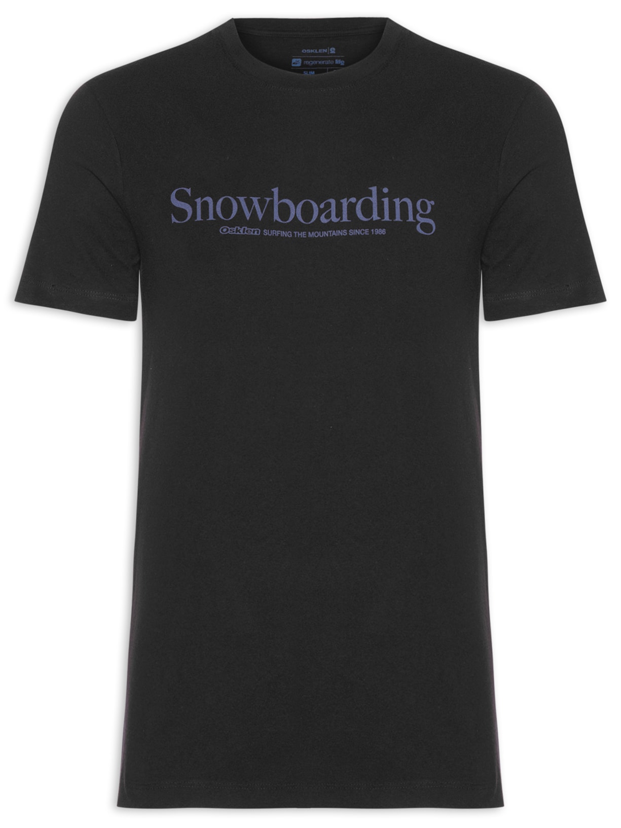 Camiseta Masculina Manga Curta Vintage Gola Careca Snowboarding Type - Preto