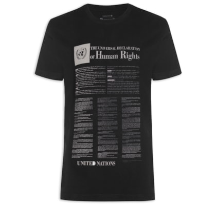 Camiseta Masculina Manga Curta Vintage Human Right - Preto