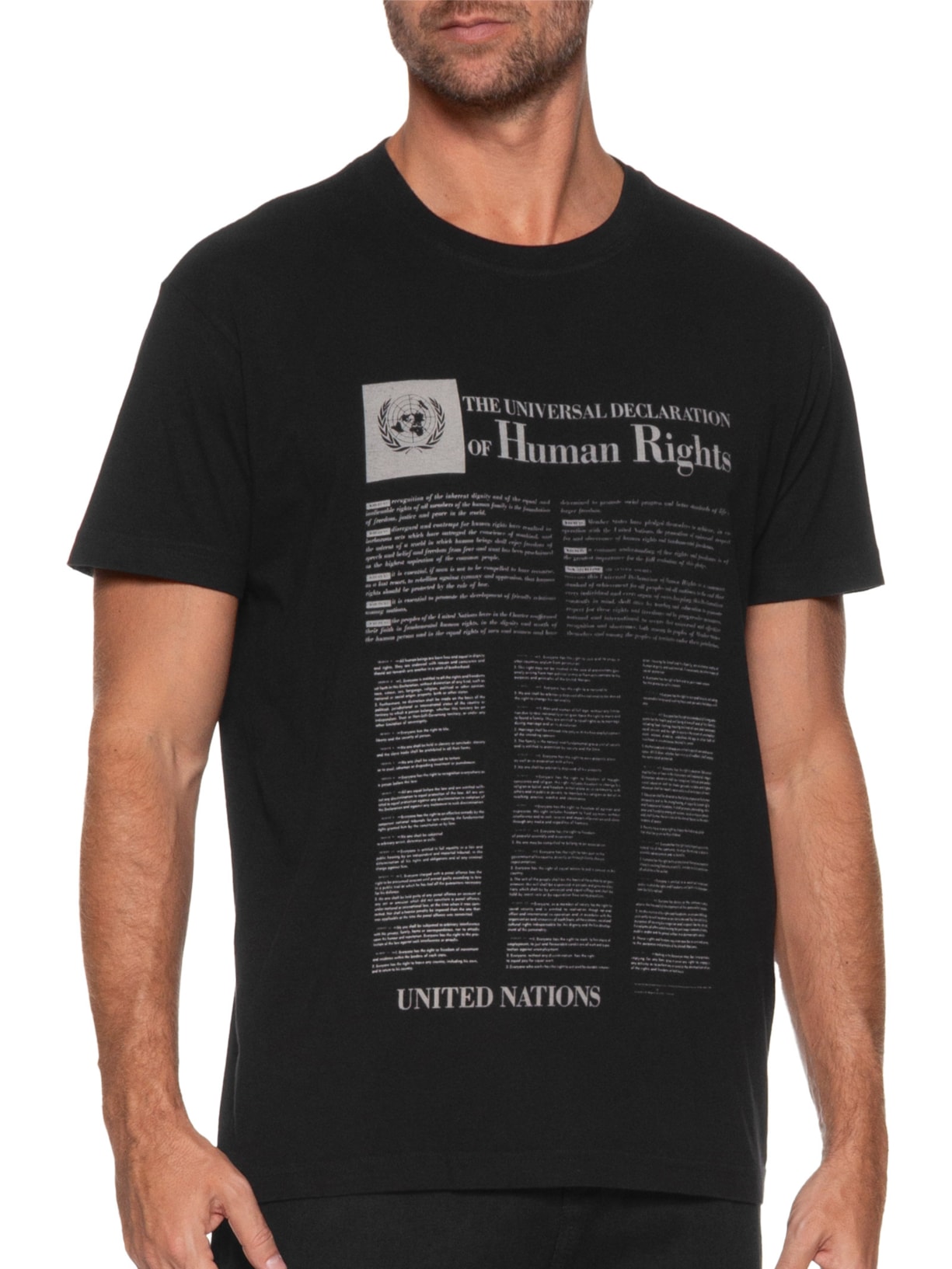 Camiseta Masculina Manga Curta Vintage Human Right Preto Osklen