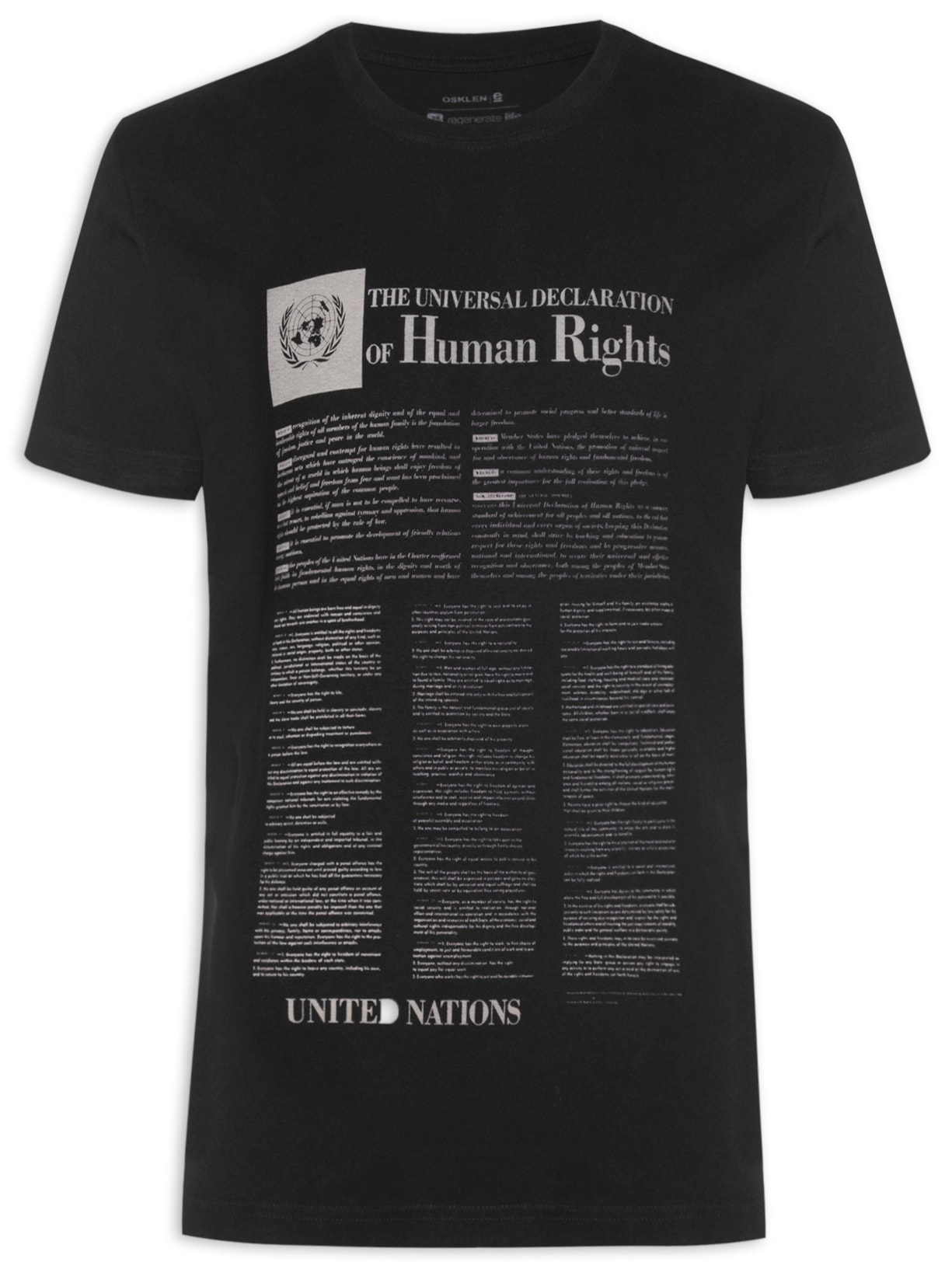 Camiseta Masculina Manga Curta Vintage Human Right - Preto