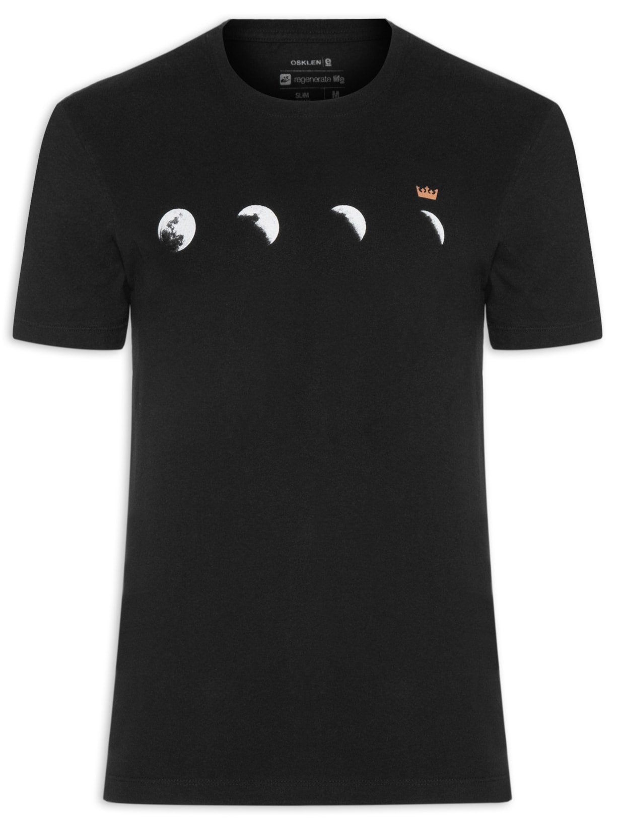 Camiseta Masculina Manga Curta Vintage Moon Mc - Preto