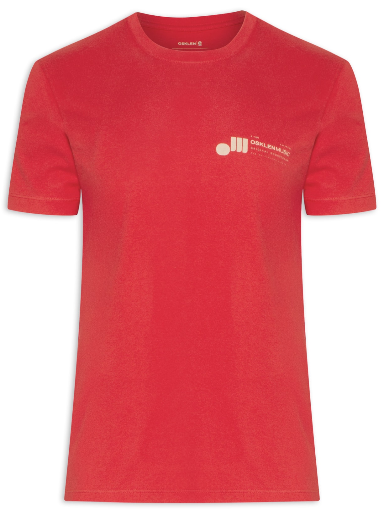 Camiseta Masculina Manga Curta Vintage Music Label - Vermelho