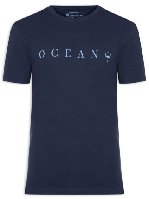 Camiseta Masculina Manga Curta Vintage Oceans - Azul
