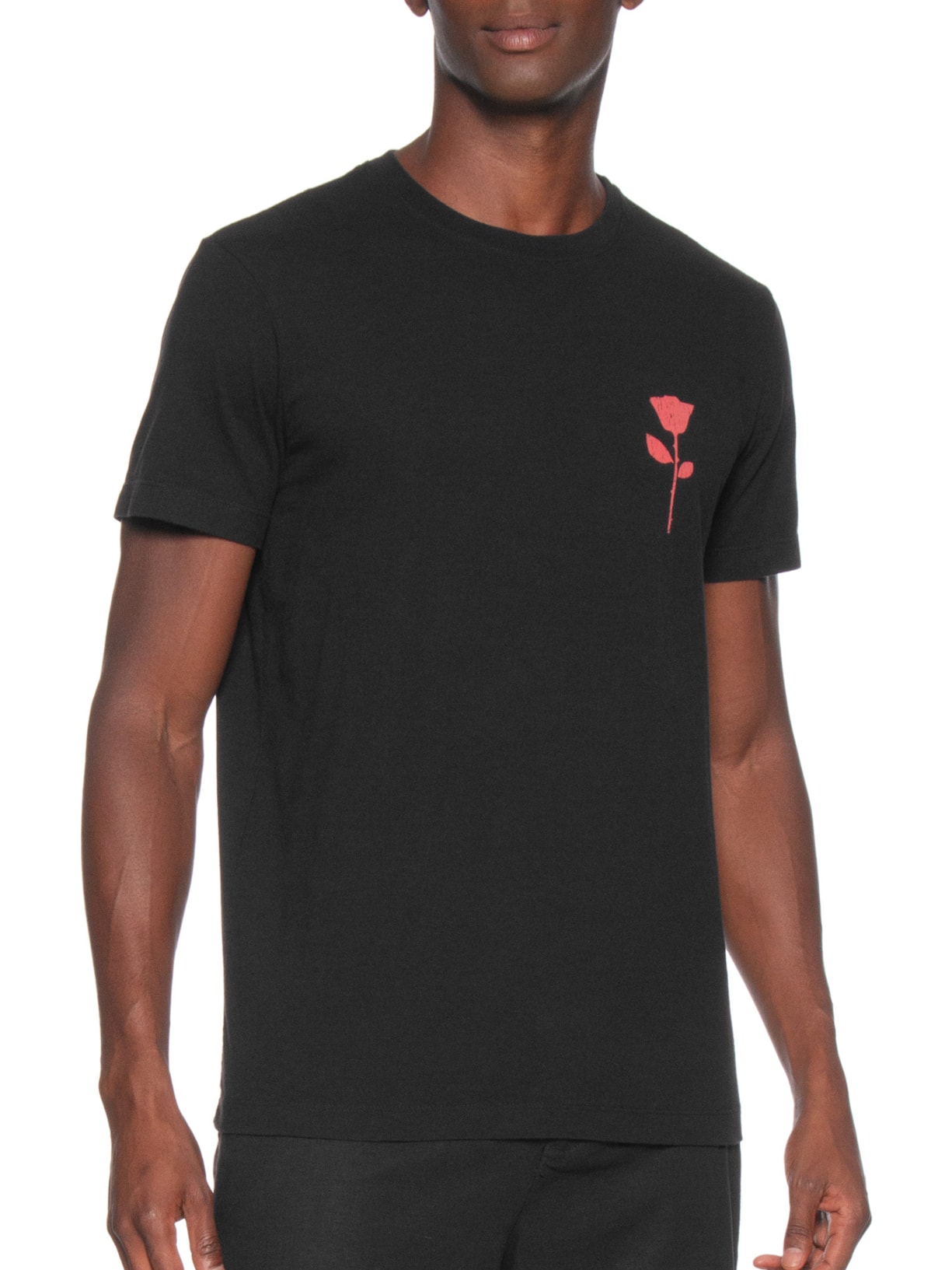 Camiseta Masculina Manga Curta Vintage Rose Stc Preto Osklen