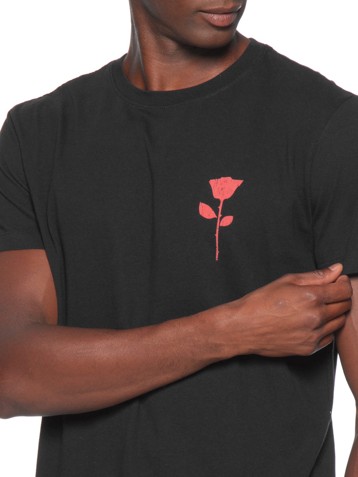 Camiseta Masculina Manga Curta Vintage Rose Stc Preto Osklen