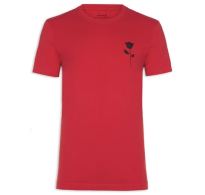 Camiseta Masculina Manga Curta Vintage Rose STC - Vermelho