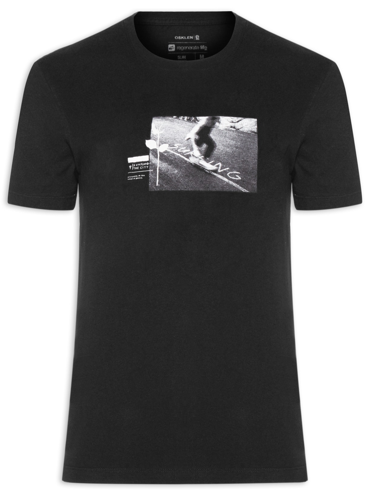 Camiseta Masculina Manga Curta Vintage Sk8 Rose Mc Preto Osklen