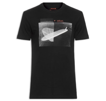 Camiseta Masculina Manga Curta Vintage Surf Longboard - Preto
