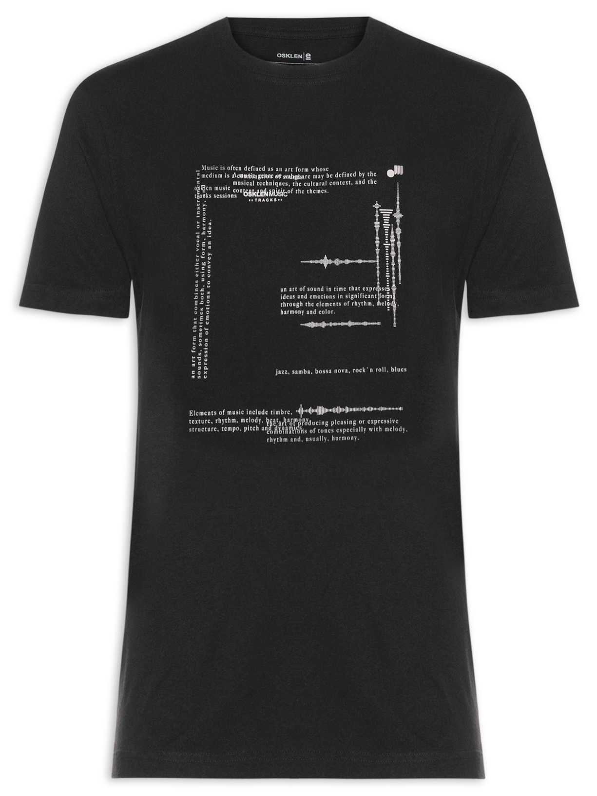 Camiseta Masculina Manga Curta Vintage Tracks - Preto