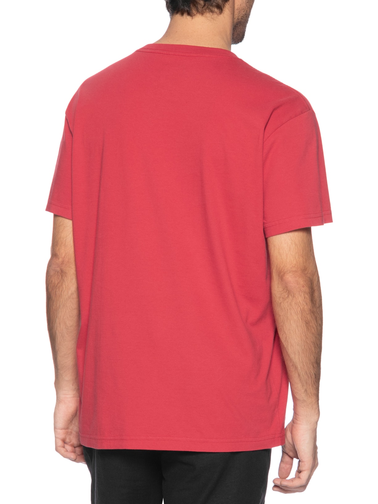Camiseta Masculina Manga Curta Vintage Tridente Oceans Vermelho Osklen