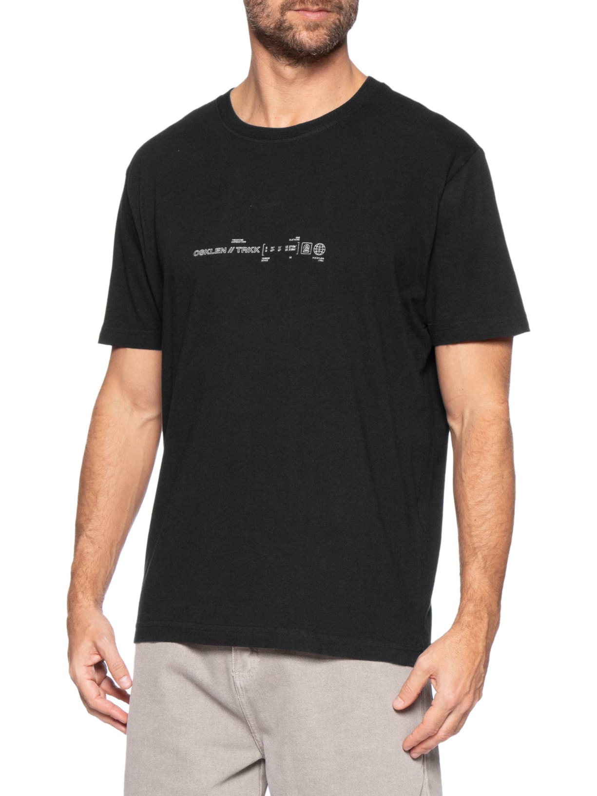Camiseta Masculina Manga Curta Vintage TRKK Poster Preto Osklen