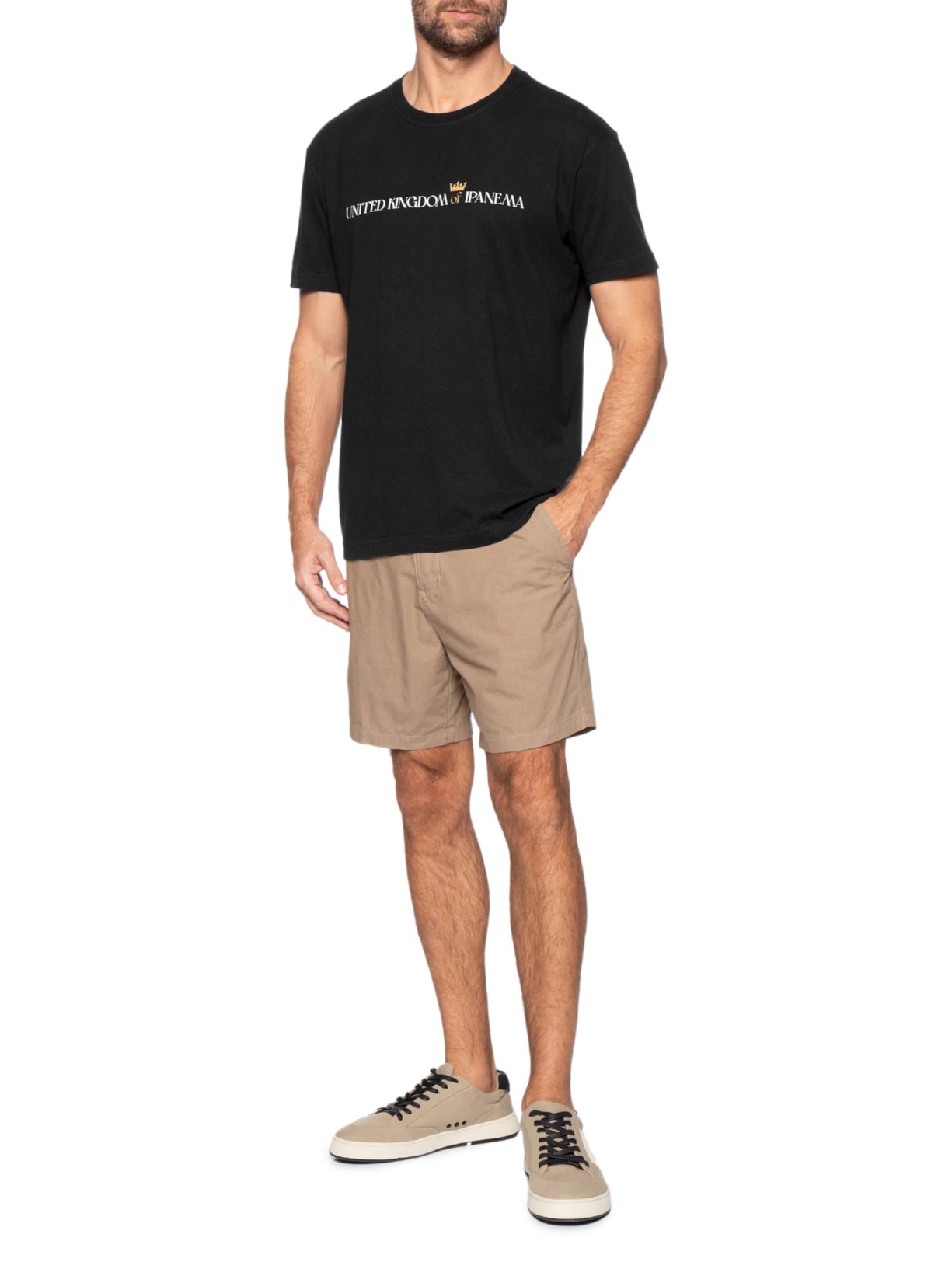 Camiseta Masculina Manga Curta Vintage United Kingdom Preto Osklen
