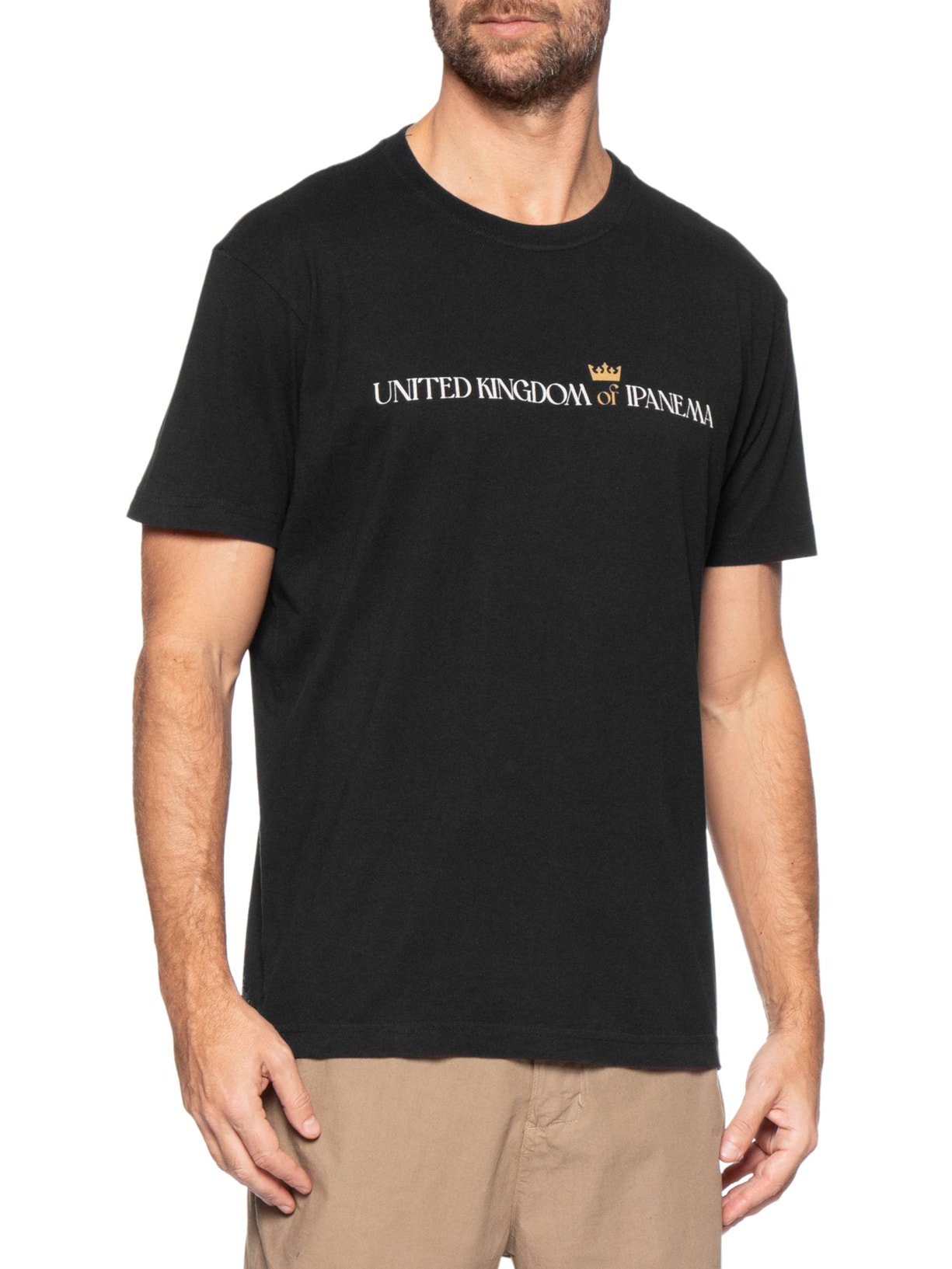 Camiseta Masculina Manga Curta Vintage United Kingdom Preto Osklen