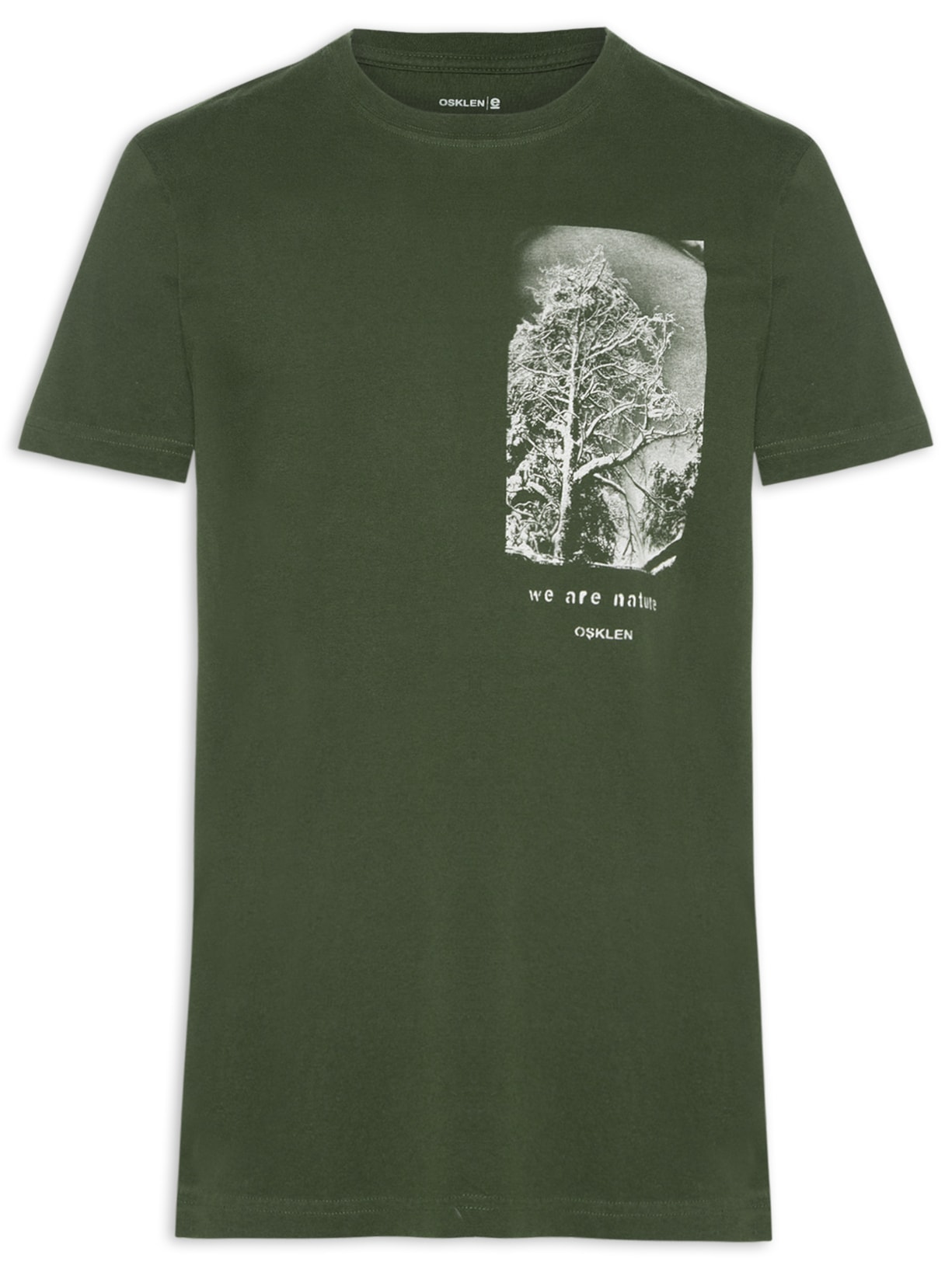 Camiseta Masculina Manga Curta Vintage Winter Nature Manga Curta - Verde