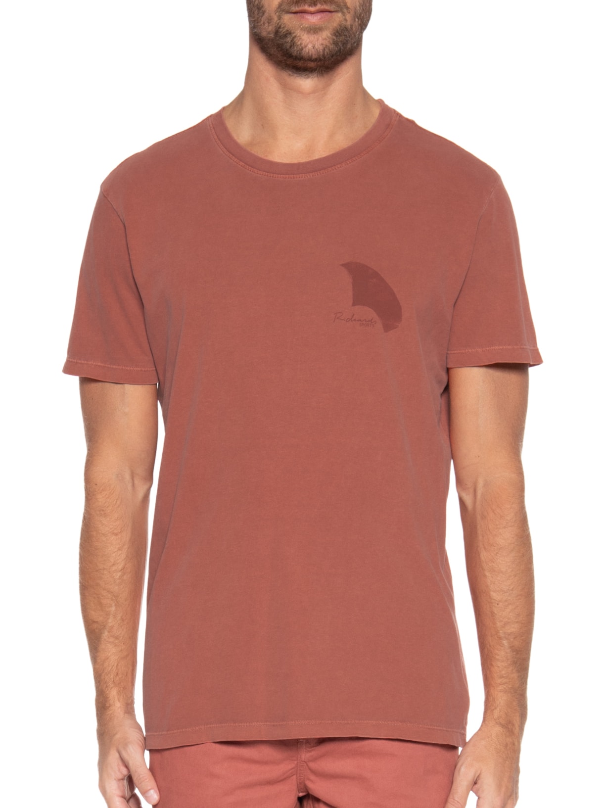 Camiseta Masculina Manga Curta Washed Wingfoil Vermelho Richards