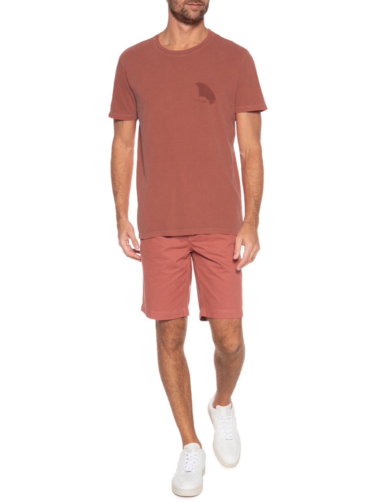 Camiseta Masculina Manga Curta Washed Wingfoil Vermelho Richards