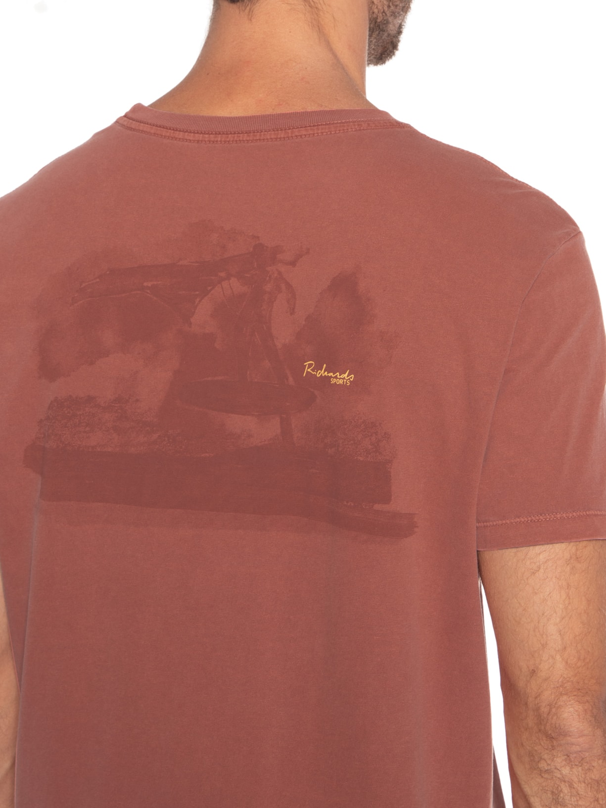 Camiseta Masculina Manga Curta Washed Wingfoil Vermelho Richards