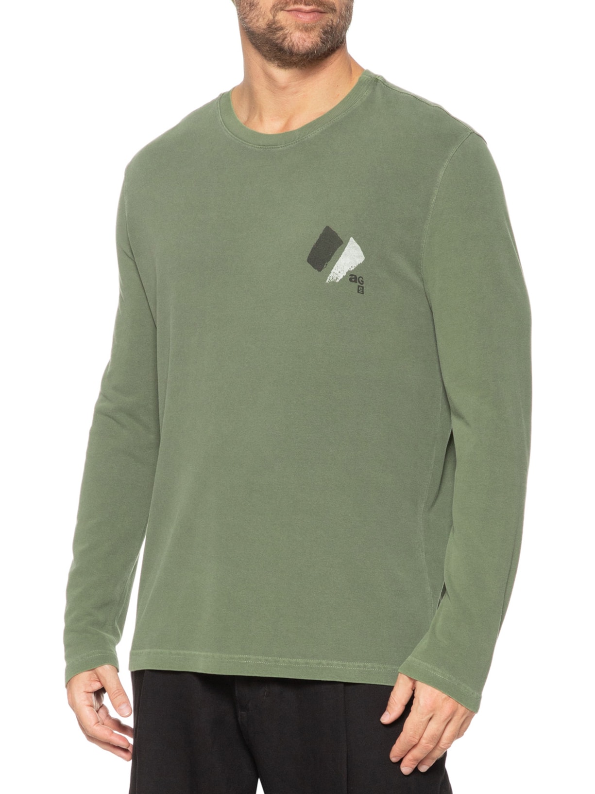 Camiseta Masculina Manga Longa Ag Verde Osklen