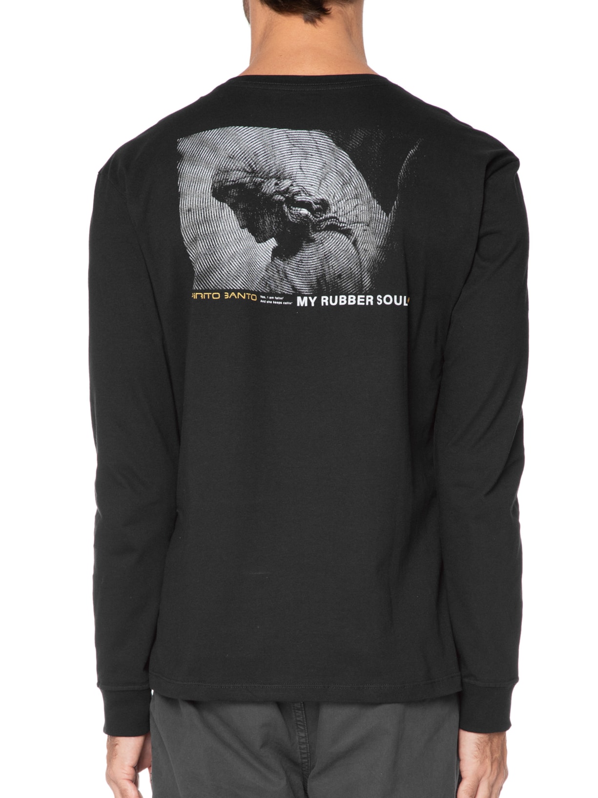 Camiseta Masculina Manga Longa Angel Preto Spirito Santo