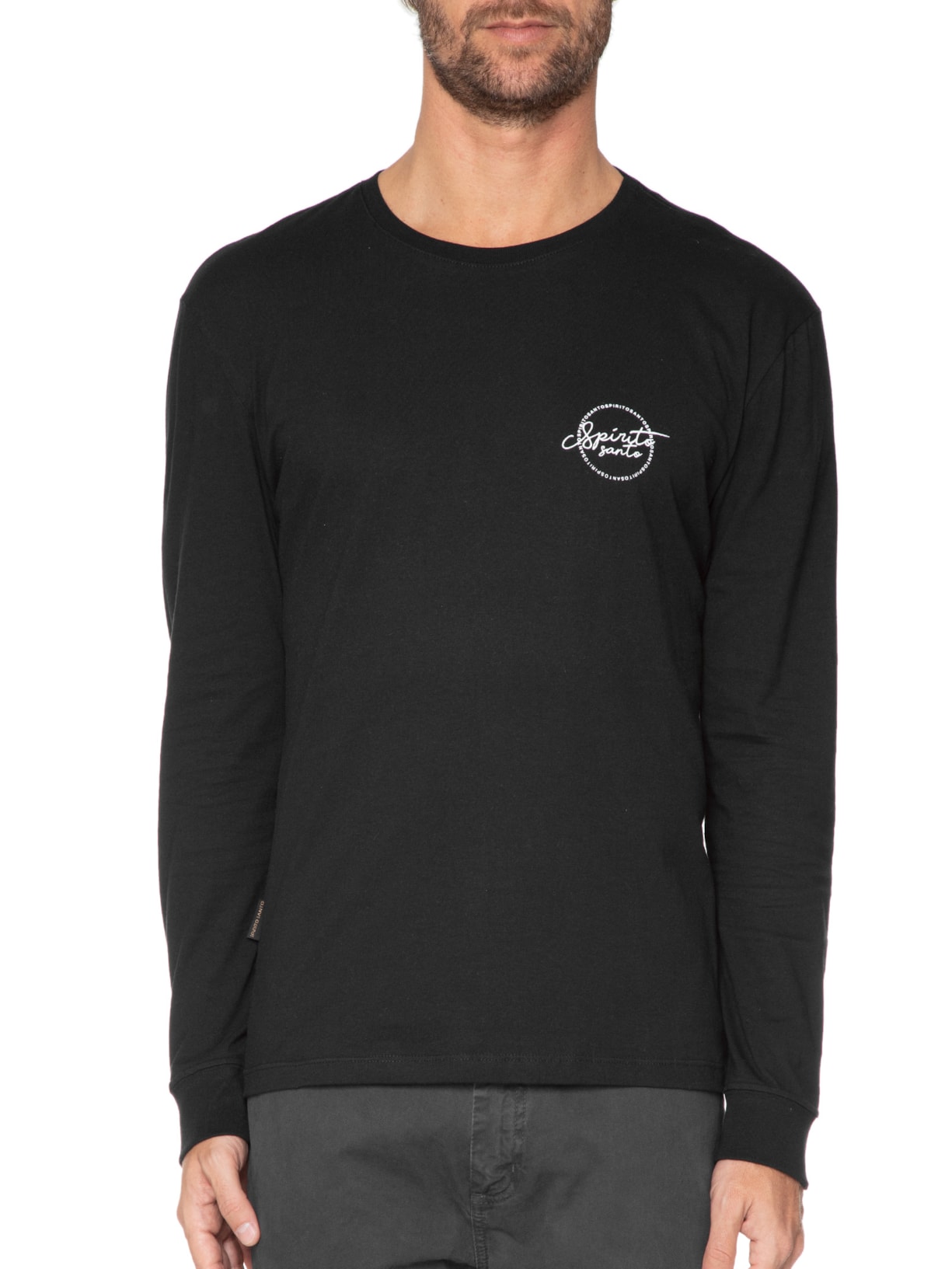 Camiseta Masculina Manga Longa Angel Preto Spirito Santo