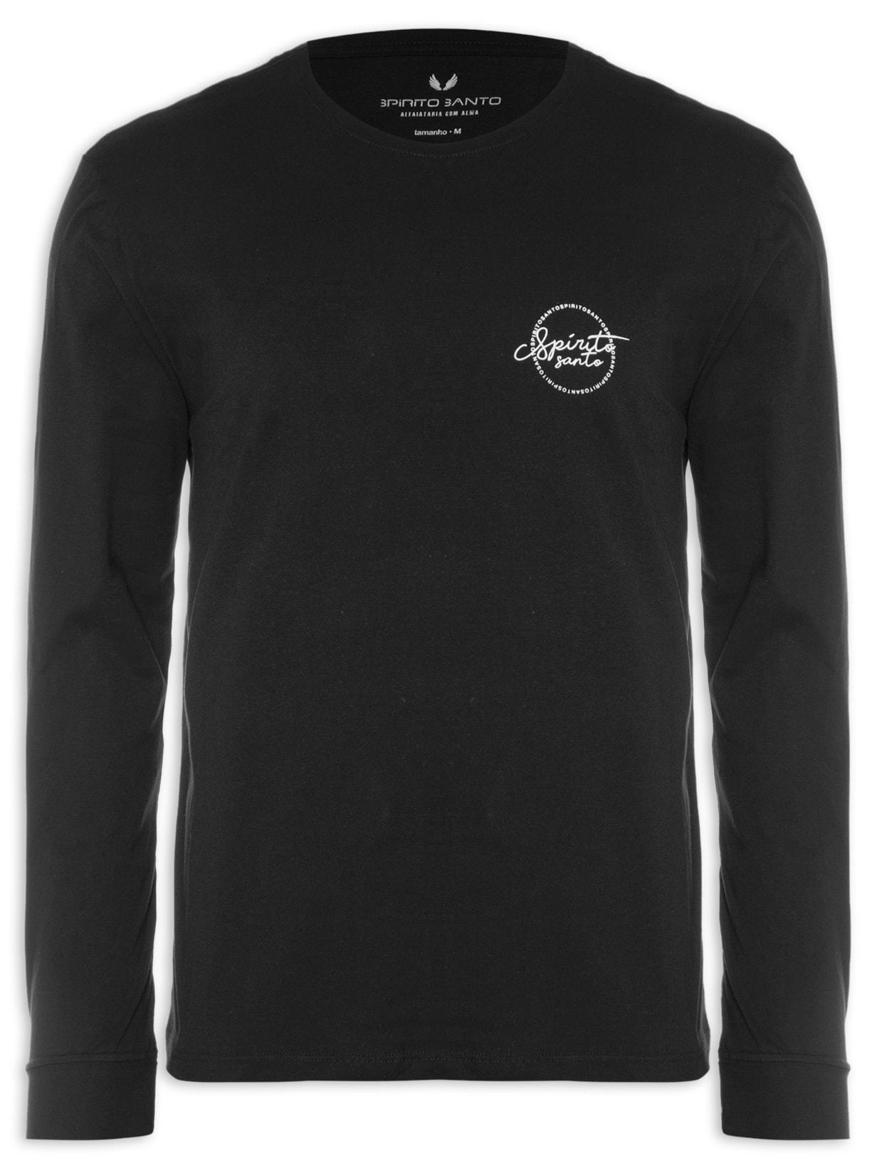 Camiseta Masculina Manga Longa Angel Preto Spirito Santo