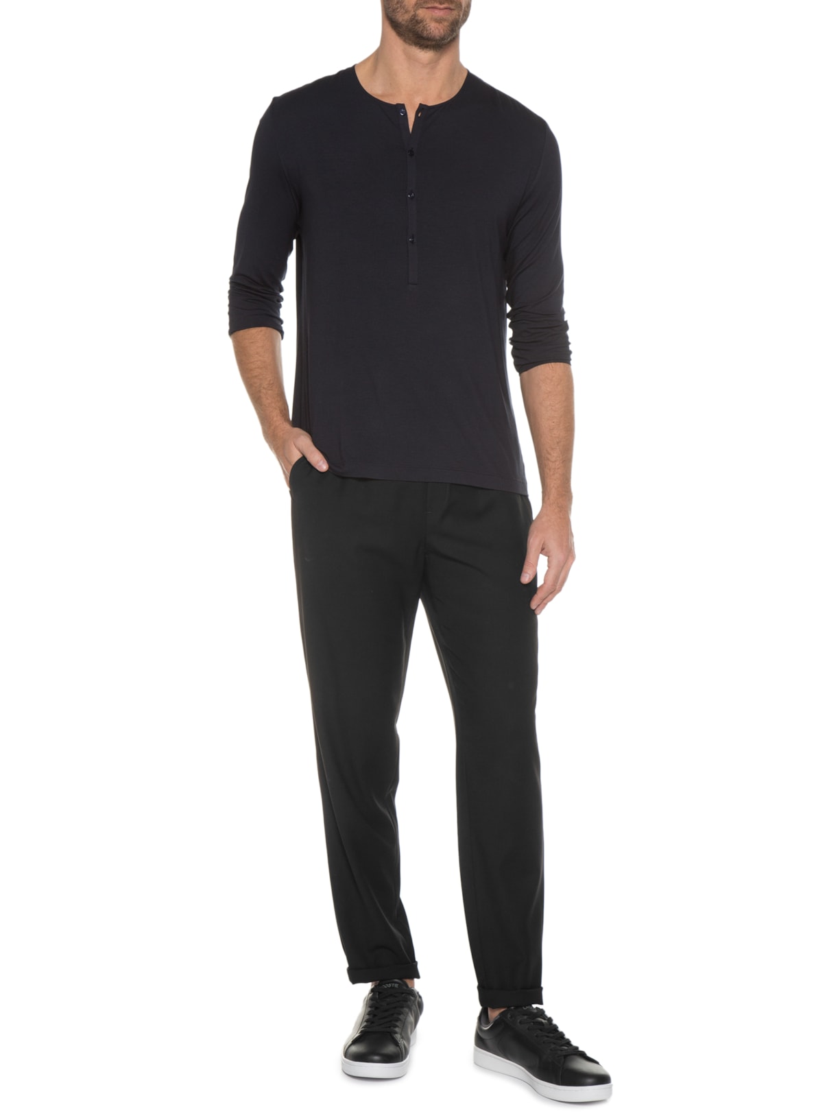 Camiseta Masculina Manga Longa Azul Ricardo Almeida