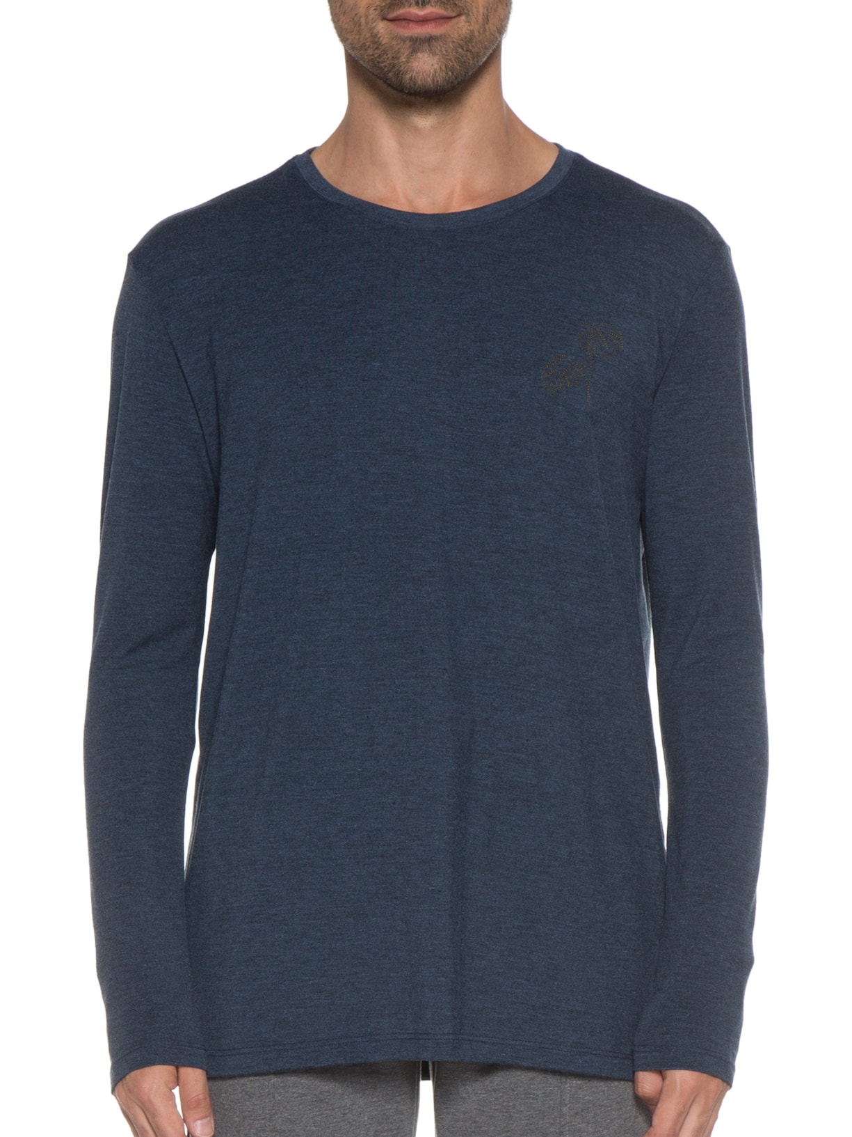 Camiseta Masculina Manga Longa Azul Melty Rj