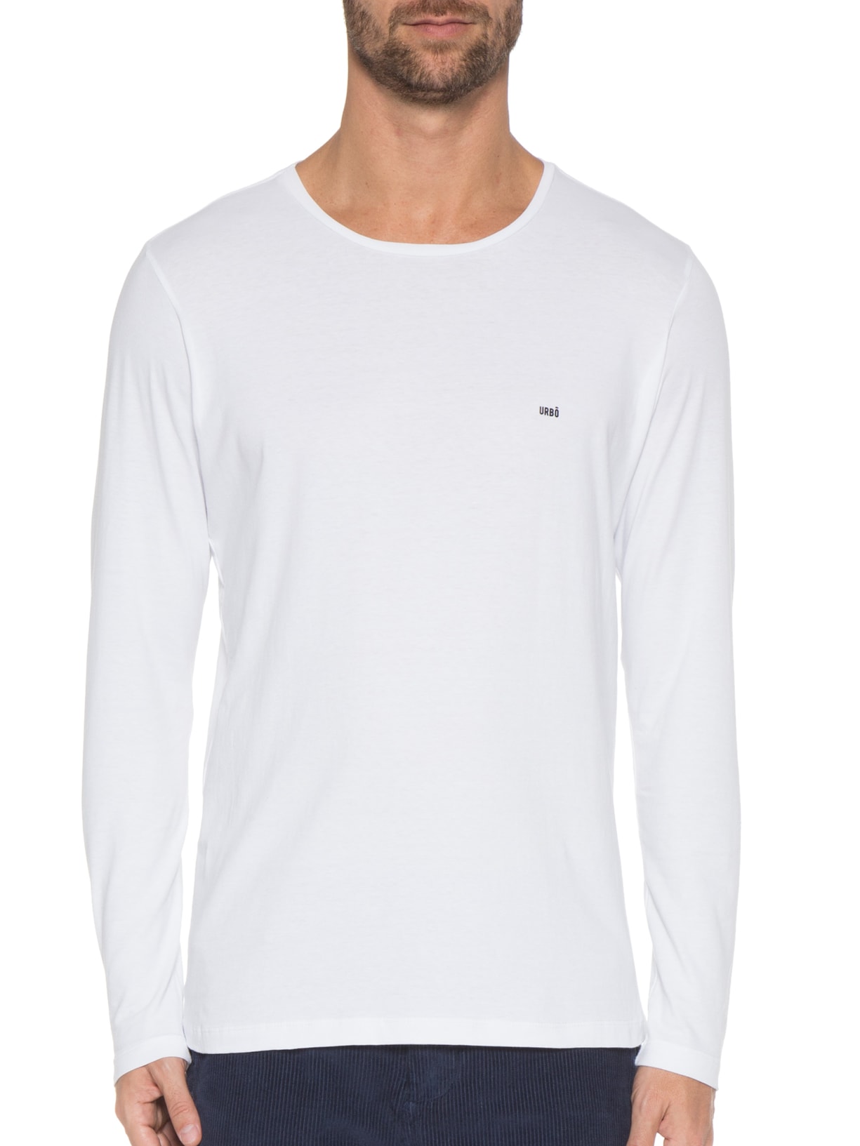 Camiseta Masculina Manga Longa Basic Egyptian Branco Urbô