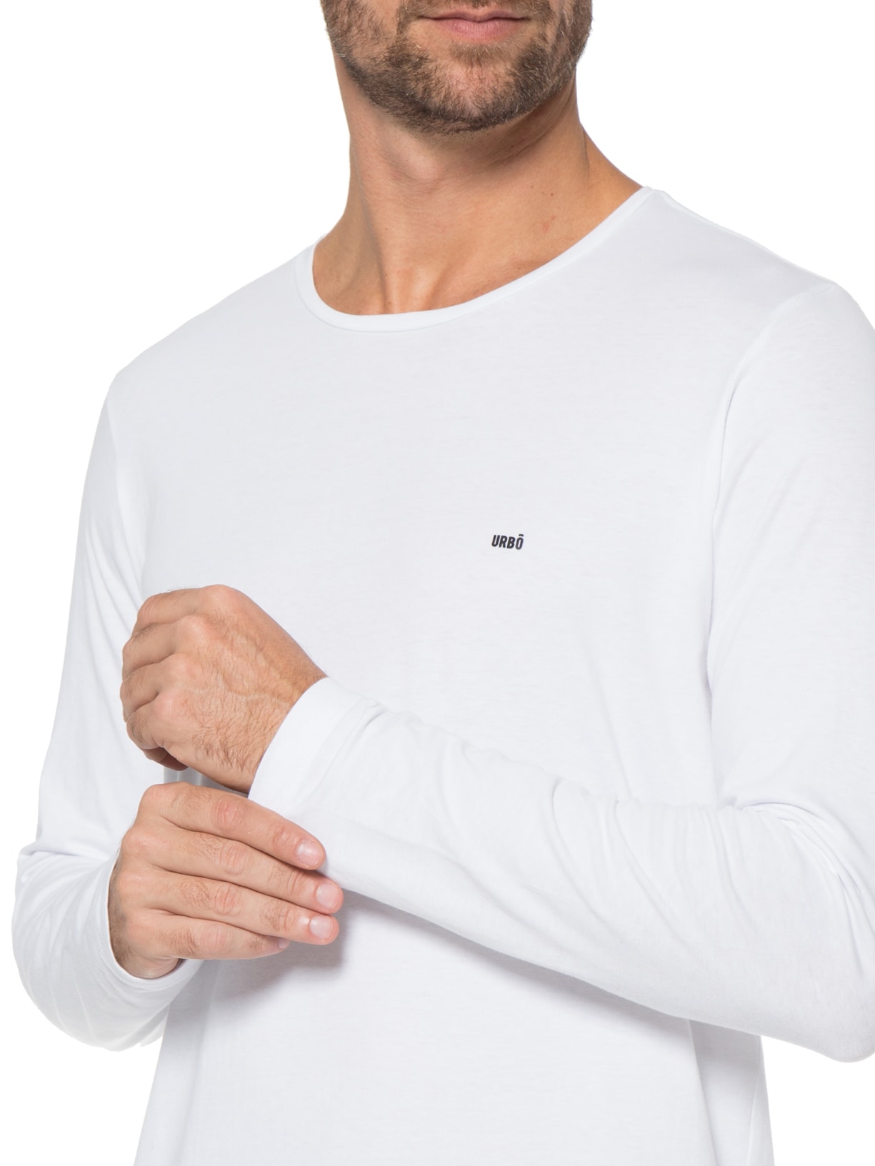 Camiseta Masculina Manga Longa Basic Egyptian Branco Urbô
