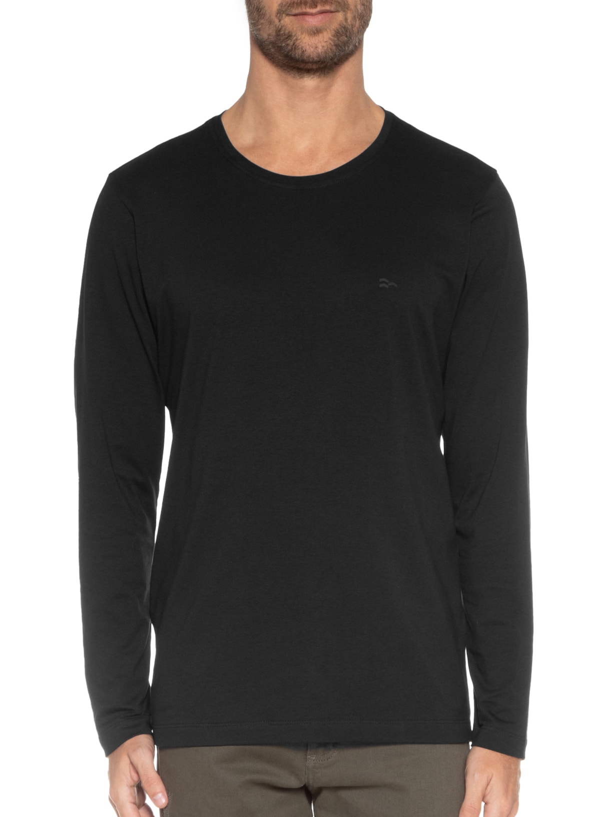 Camiseta Masculina Manga Longa Basic Egyptian Preto Urbô