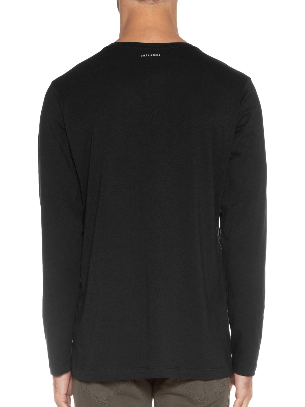 Camiseta Masculina Manga Longa Basic Egyptian Preto Urbô