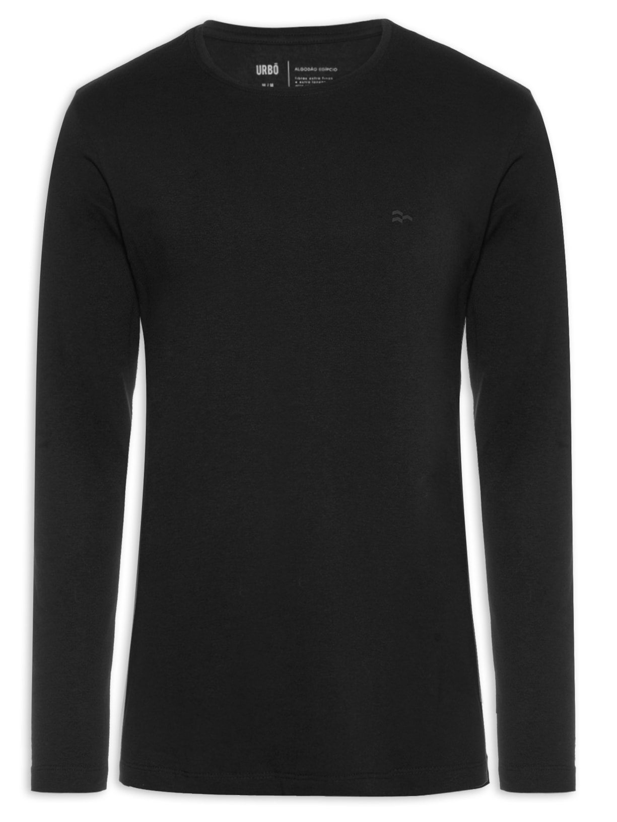 Camiseta Masculina Manga Longa Basic Egyptian Preto Urbô