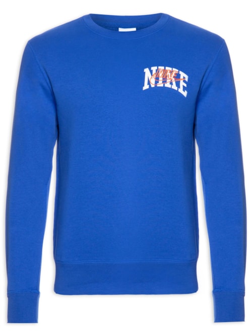 Camiseta Masculina Manga Longa Club Bb Crew - Azul
