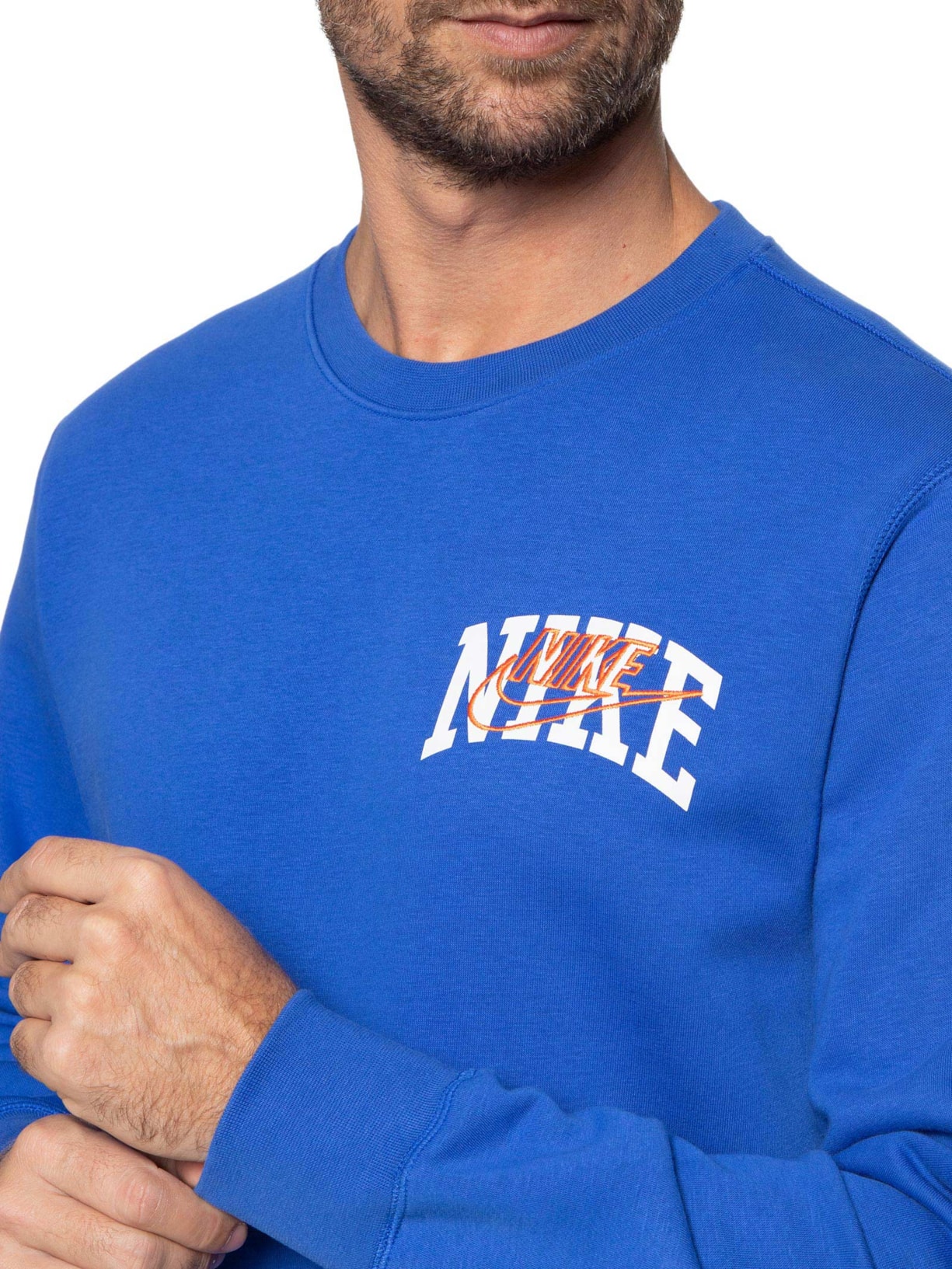 Camiseta Masculina Manga Longa Club Bb Crew Azul Nike