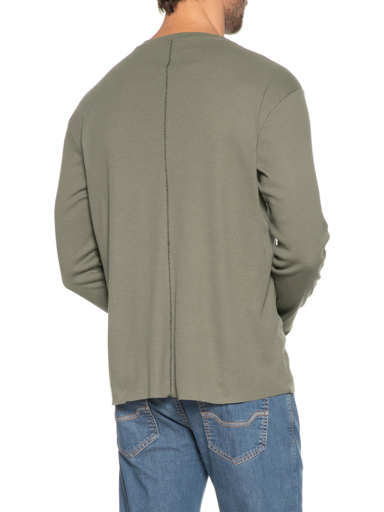 Camiseta Masculina Manga Longa Curback Cinza Osklen