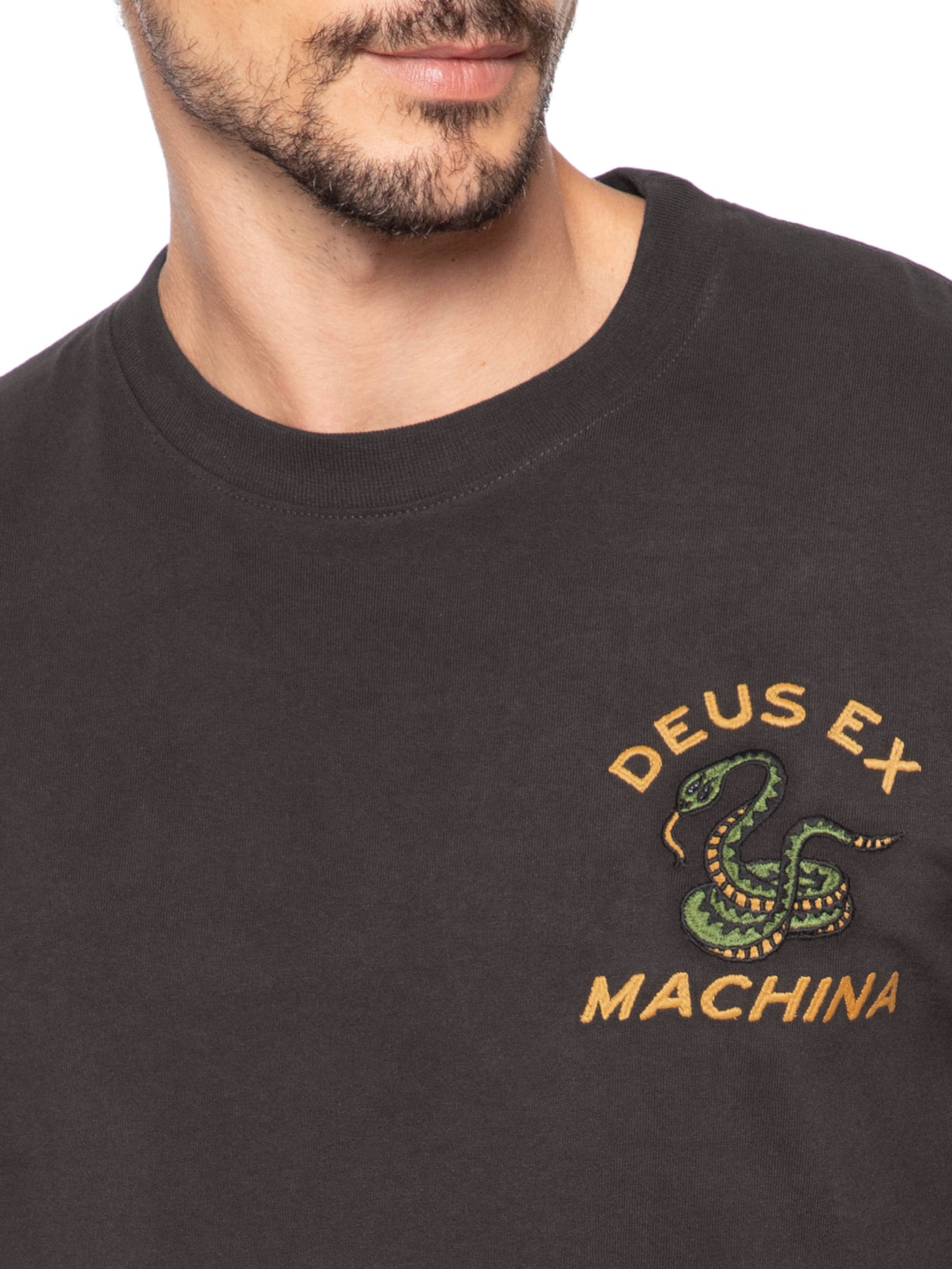 Camiseta Masculina Manga Longa Danger Noodle Cinza Deus Ex Machina