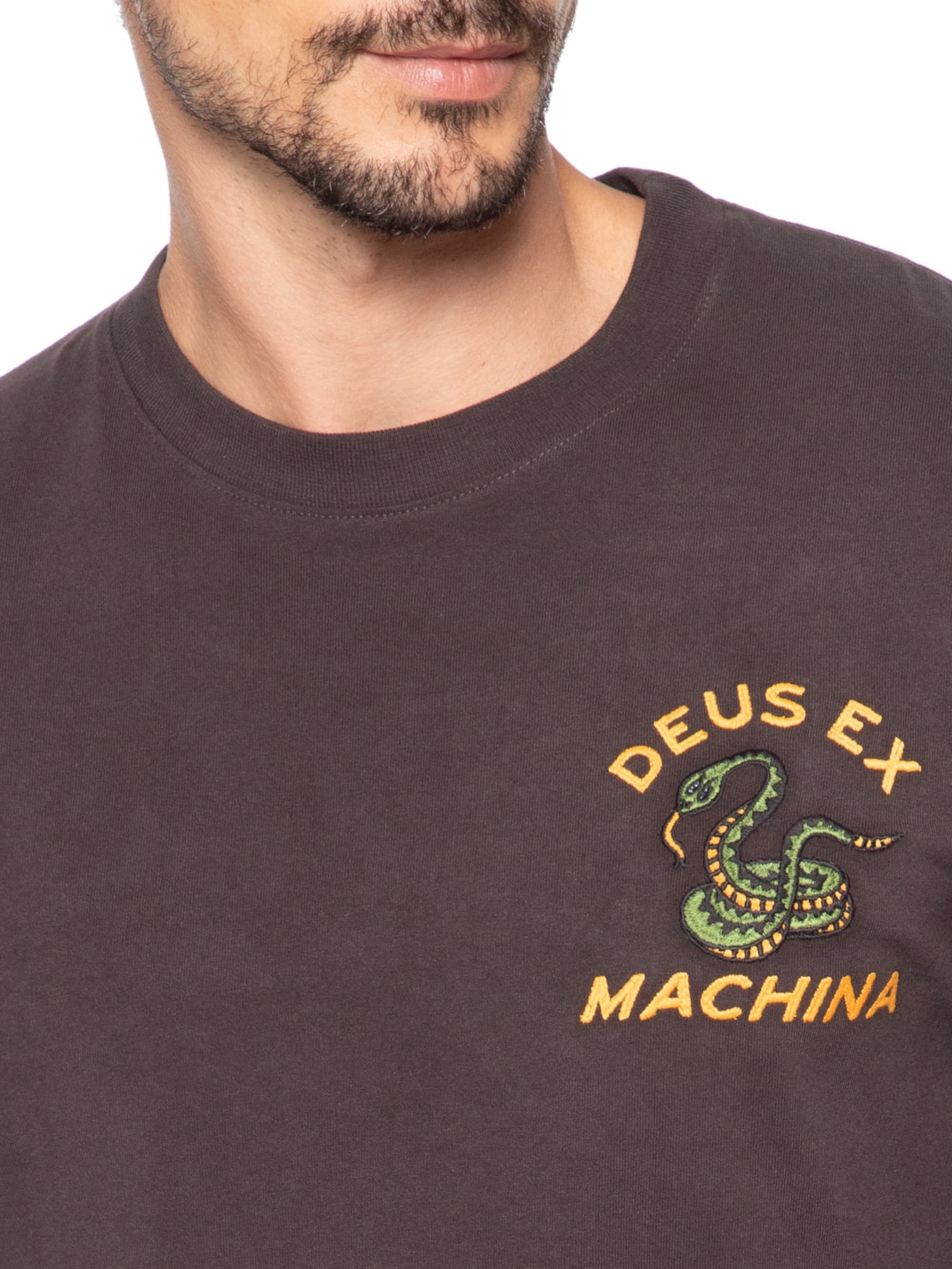 Camiseta Masculina Manga Longa Danger Noodle Cinza Deus Ex Machina