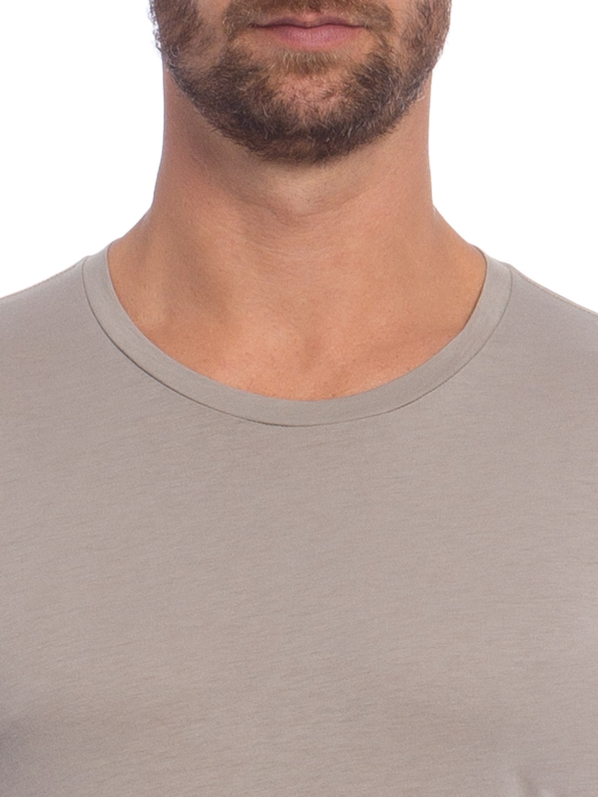 Camiseta Masculina Manga Longa Decote Careca Regular Fit Algodão Pima Cinza '2 Essential