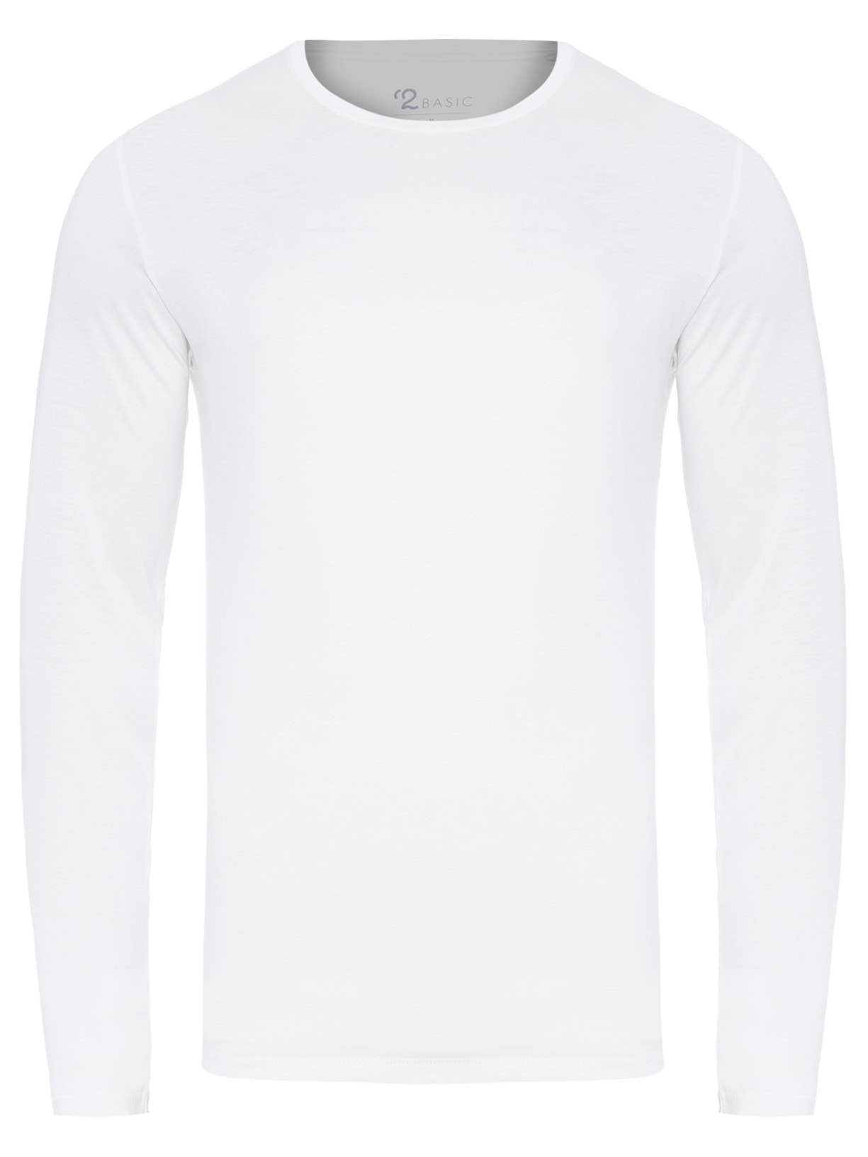 Camiseta Masculina Manga Longa Decote Careca Regular Fit Algodão Pima - Off White