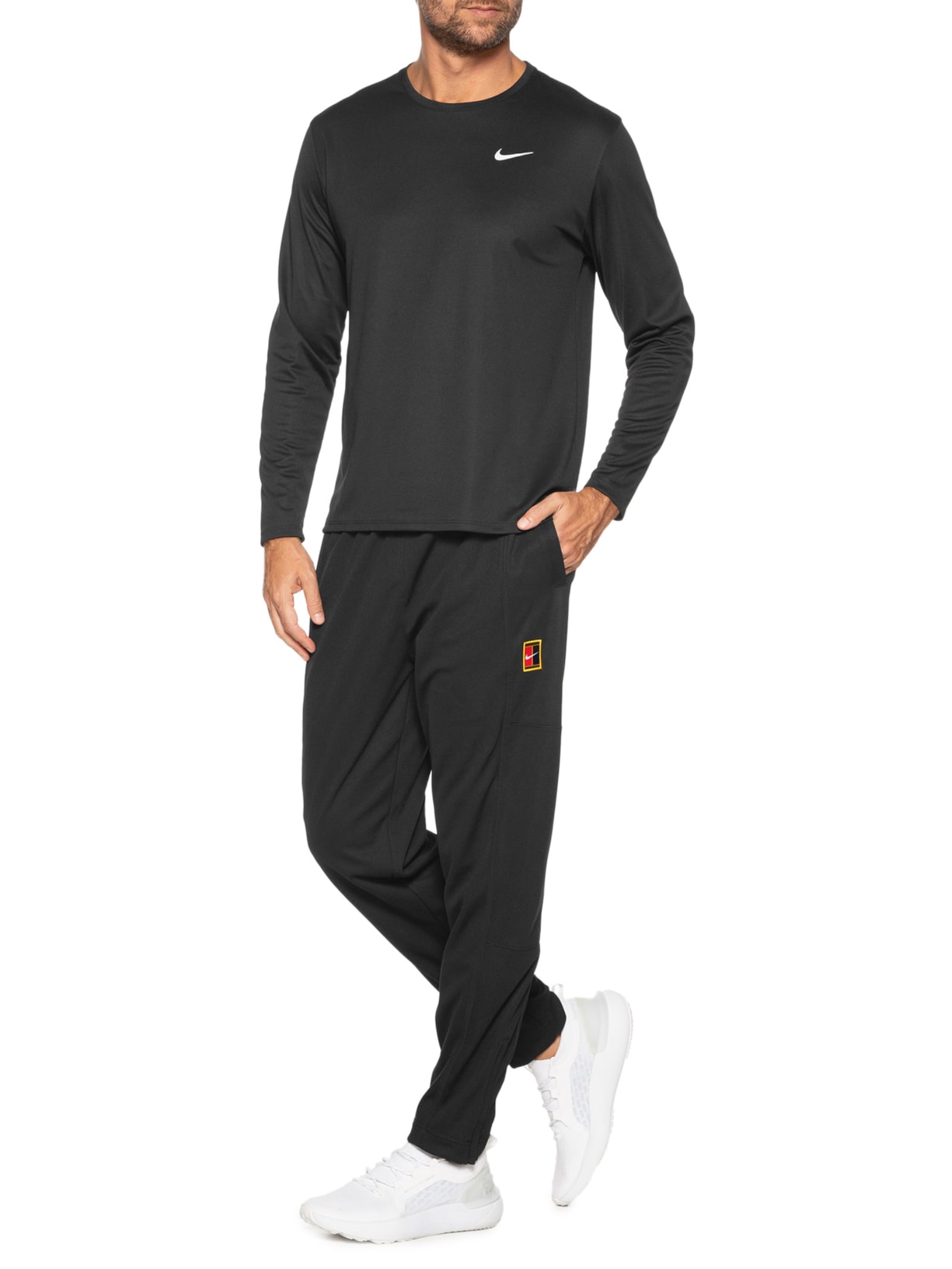 Camiseta Masculina Manga Longa DF UV Miler TO Preto Nike