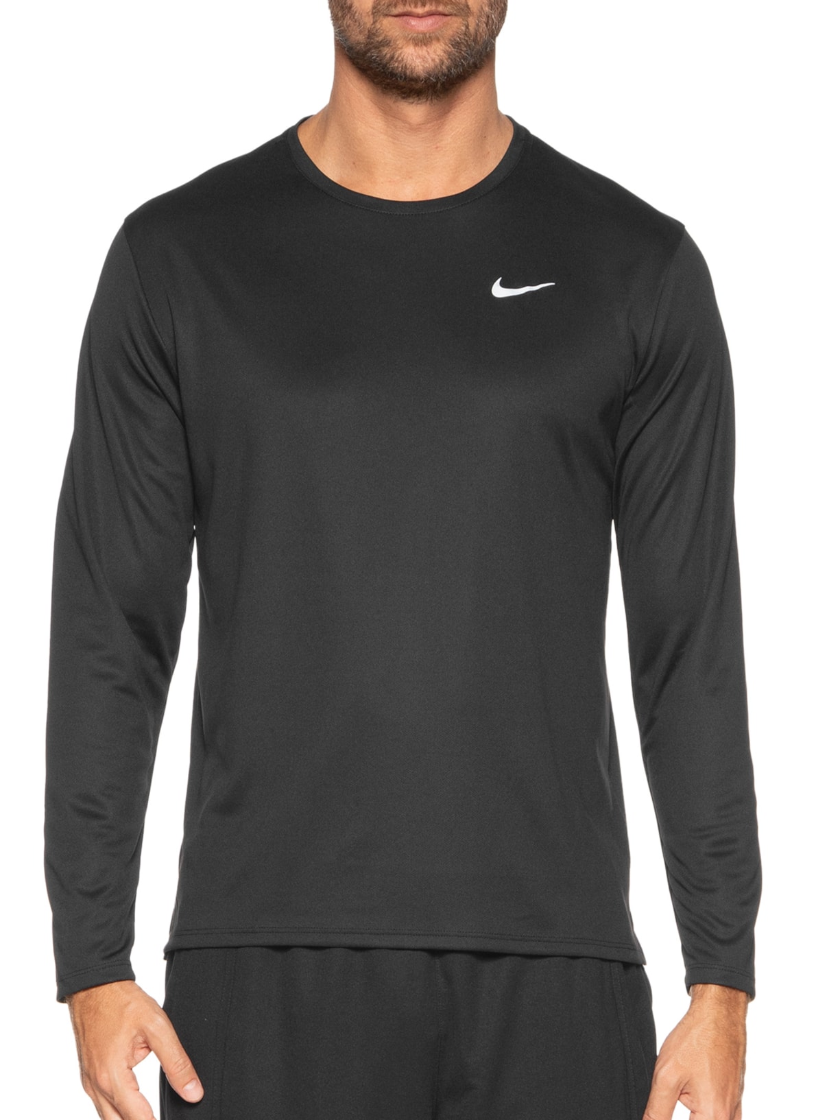 Camiseta Masculina Manga Longa DF UV Miler TO Preto Nike