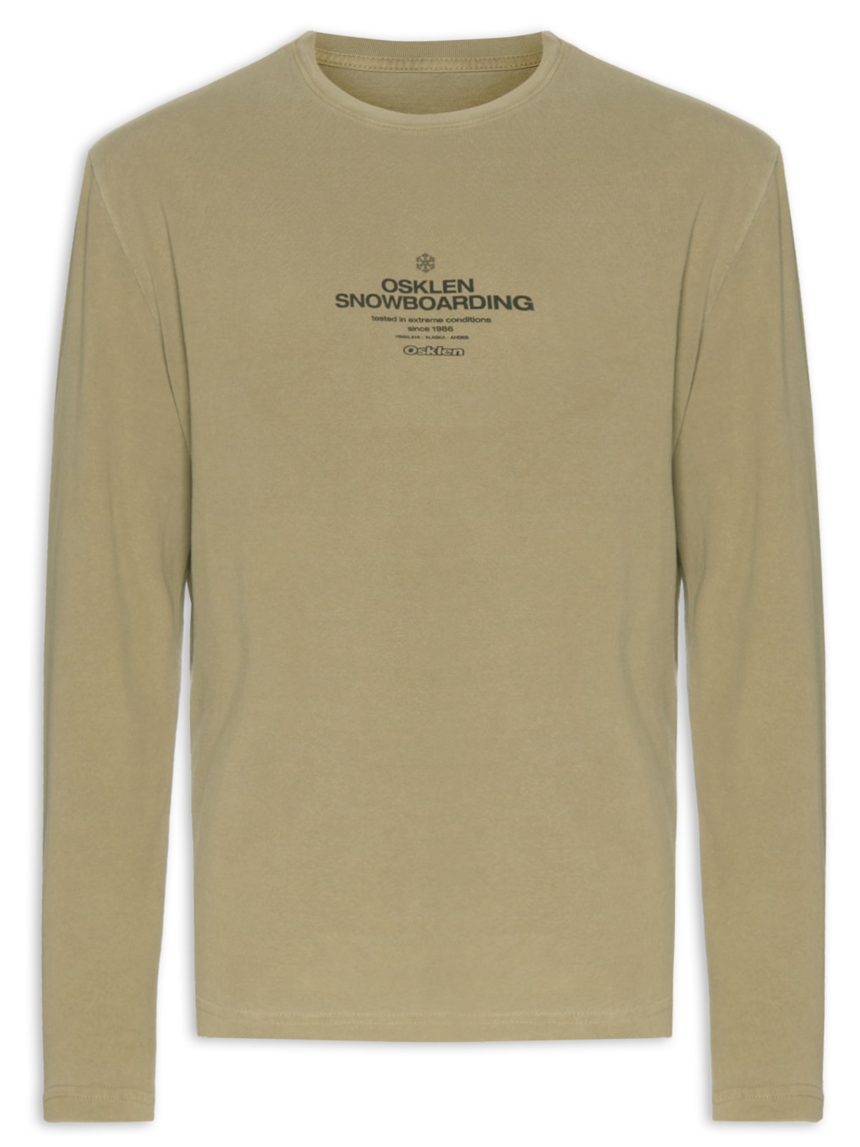 Camiseta Masculina Manga Longa Double Osk Snowboarding Marrom Osklen