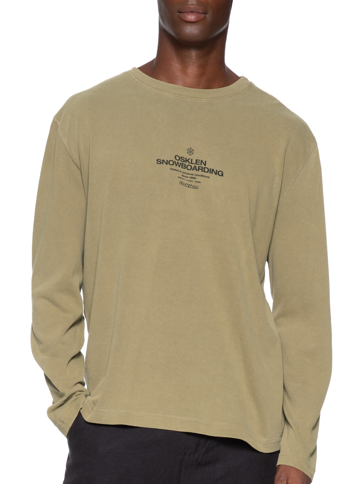 Camiseta Masculina Manga Longa Double Osk Snowboarding Marrom Osklen