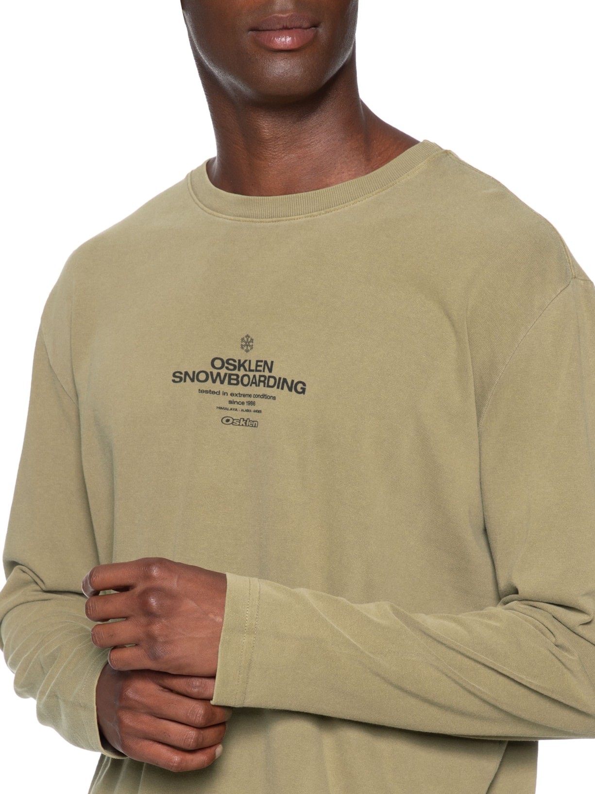 Camiseta Masculina Manga Longa Double Osk Snowboarding Marrom Osklen