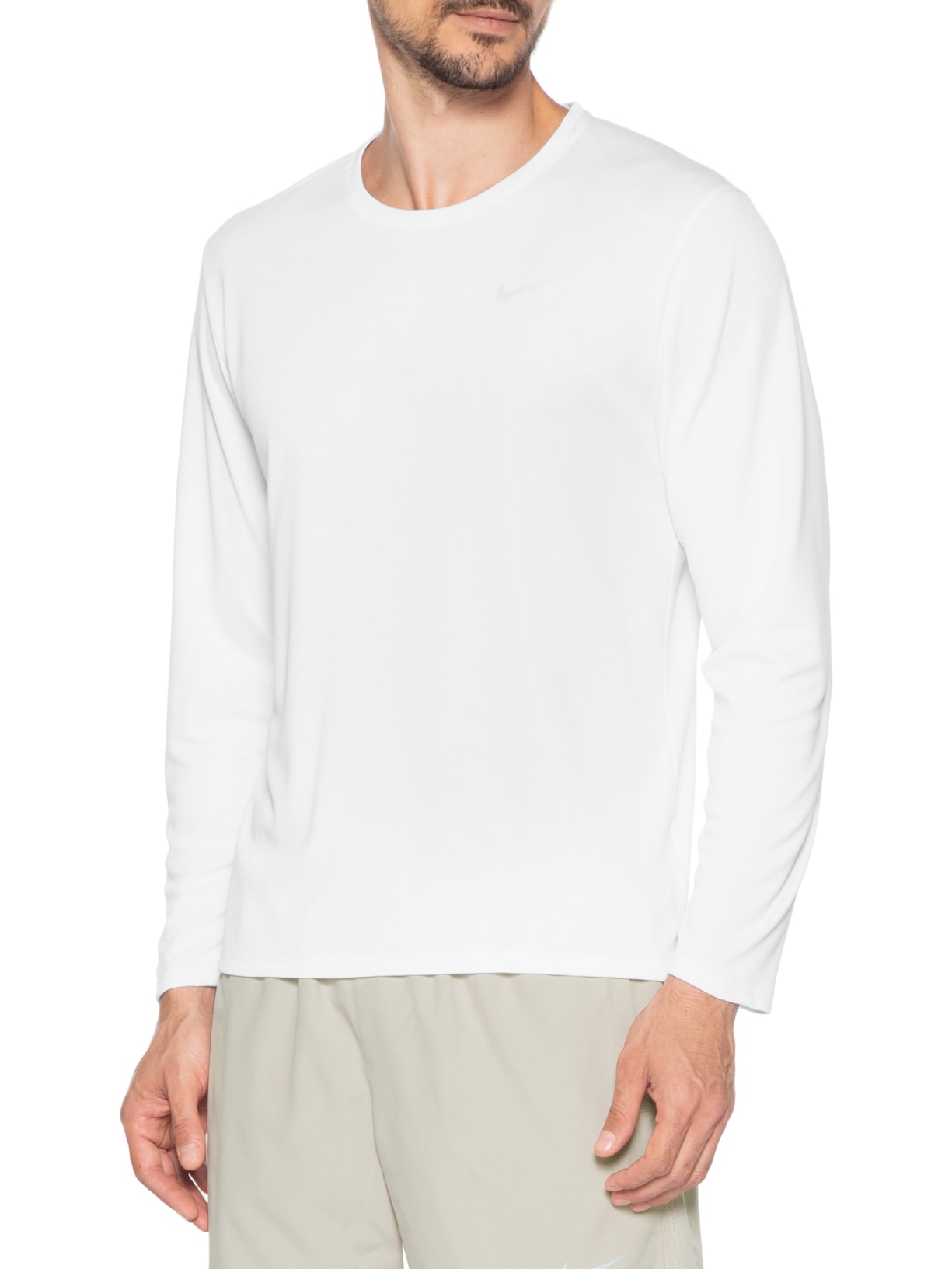 Camiseta Masculina Manga Longa Dri-Fit UV Miller Branco Nike