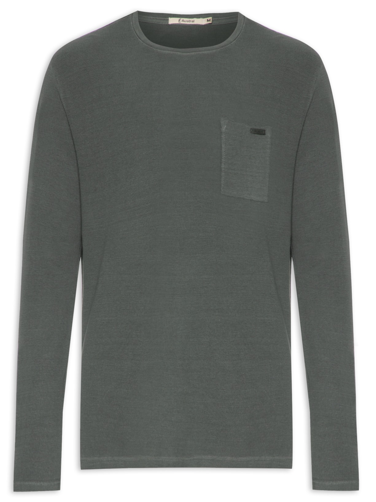 Camiseta Masculina Manga Longa Favo Stone - Cinza