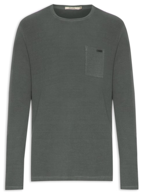 Camiseta Masculina Manga Longa Favo Stone - Cinza