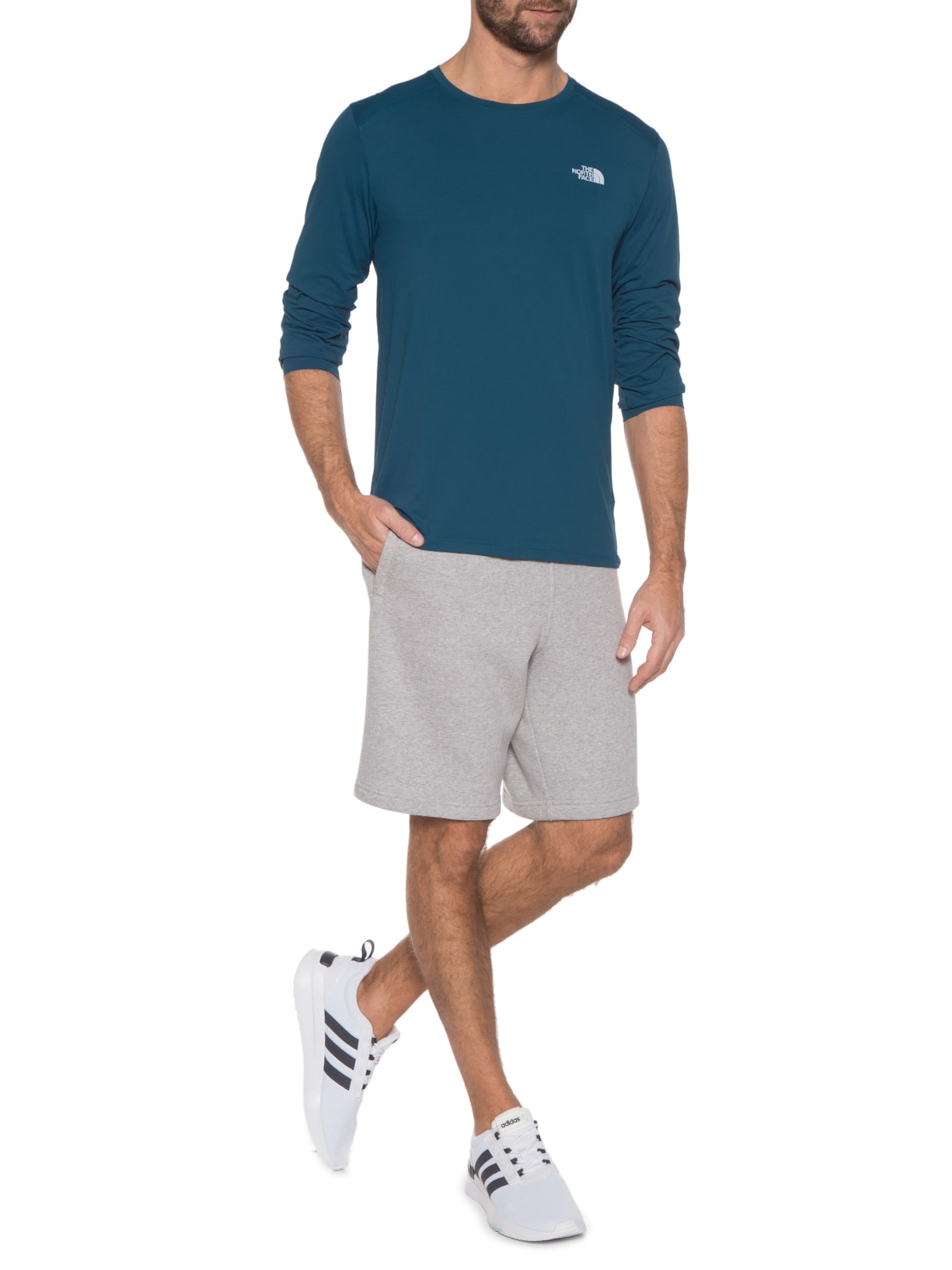 Camiseta Masculina Manga Longa Hyper Crew Azul The North Face